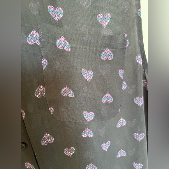 American eagle sheer heart button up shirt - Picture 3 of 6
